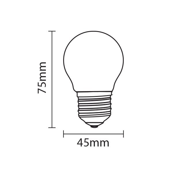 G45 LED Bulb - 3W, E27, 12/24vDC