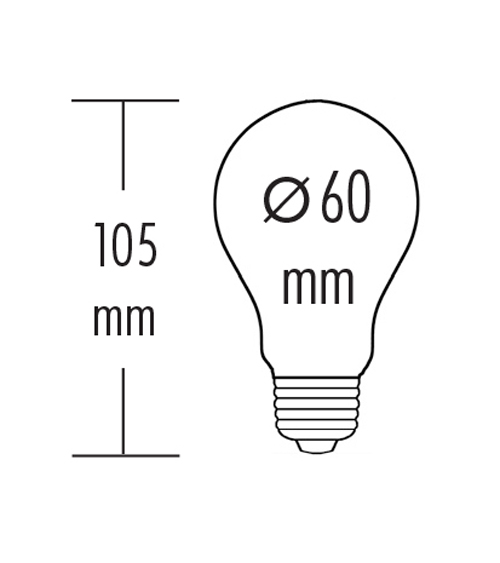 A60 LED Bulb - 8W, e27, 32-50vDC