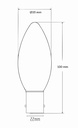 Candle LED Filament - 3W, B22, 12/24vDC