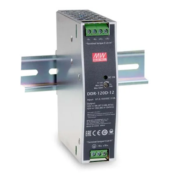 Mean Well DDR-120A-48 DIN-Rail DC-DC Converter