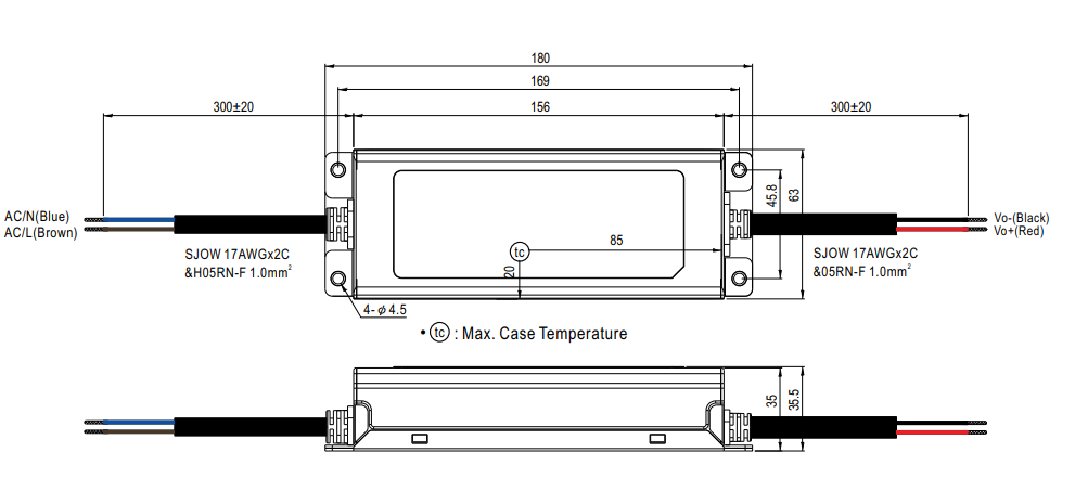 ELG Series 75W Dimensions