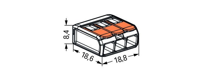 Wago (3 Way) Dimensions