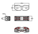 2 Way connector Dimensions