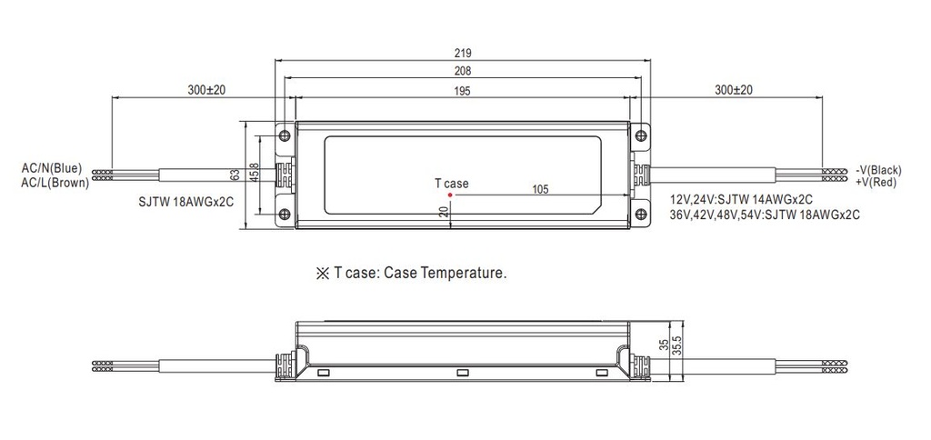 XLG Series 150W Dimensions