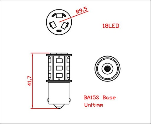 BA15 Single Contact - 18SMD