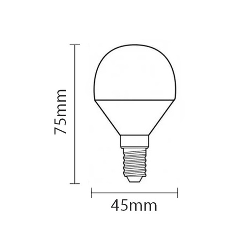 G45 LED Bulb - 3W, E14, 12/24vDC
