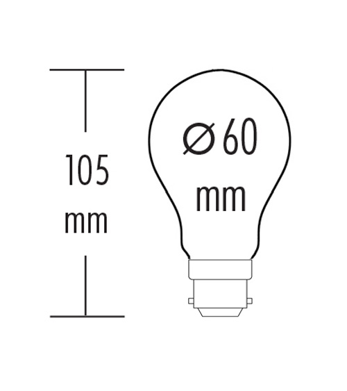 A60 LED Bulb - 8W, B22, 12/24vDC