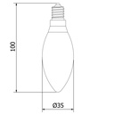 Candle LED Filament - 3W, E14, 12/24vDC