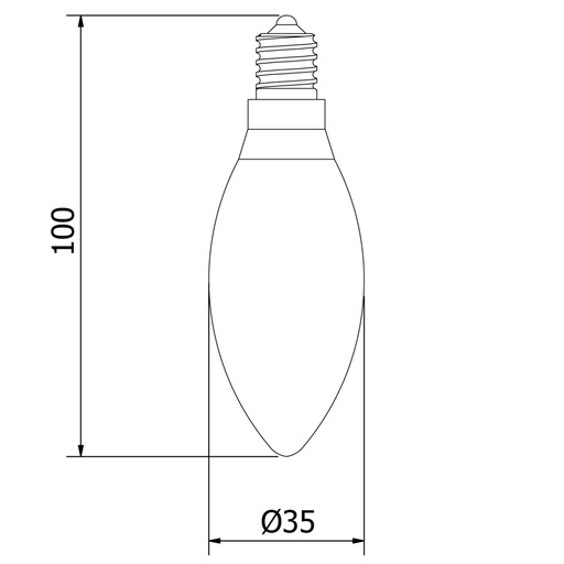 Candle LED Filament - 3W, E14, 12/24vDC