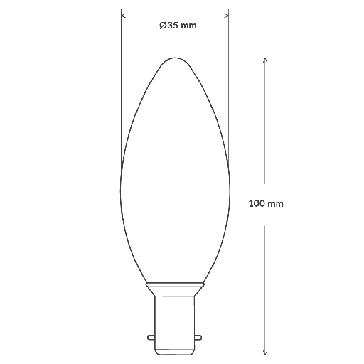Candle LED Filament - 3W, B15, 12/24vDC
