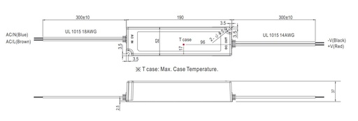 LPV Series 100W Dimensions