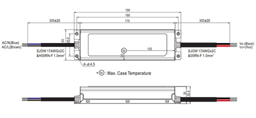 ELG Series 100W Dimensions