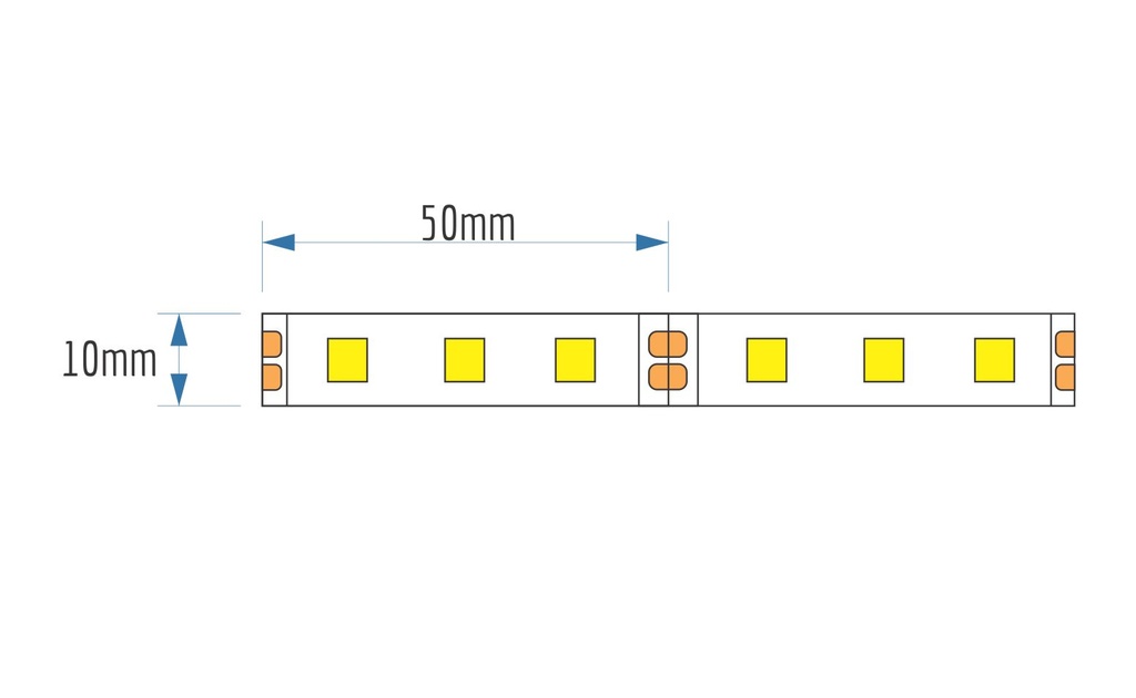 4.8W P/Meter - 12V Outdoor Strip Light Dimensions