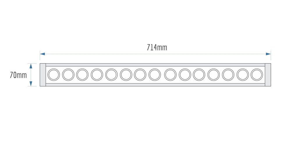 28 Inch Single Row Light Bar - Dimensions