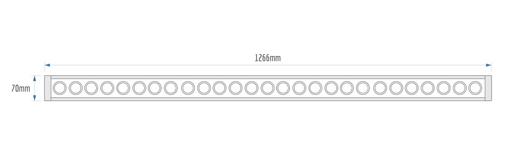 50 Inch Single Row Light Bar - Dimensions