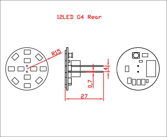 G4 Lamp - Rear Entry Dimensions