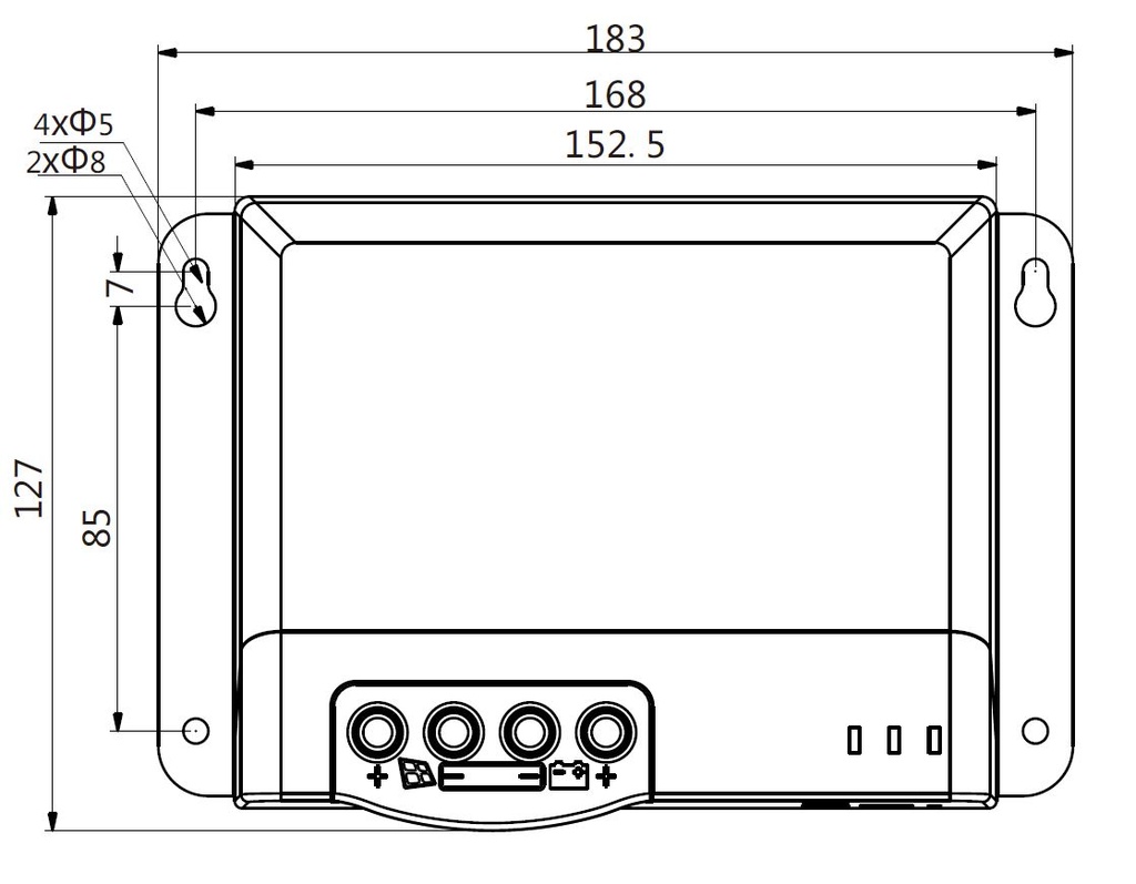 50A MPPT Dimensions