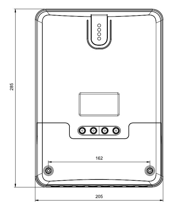60A MPPT Dimensions front