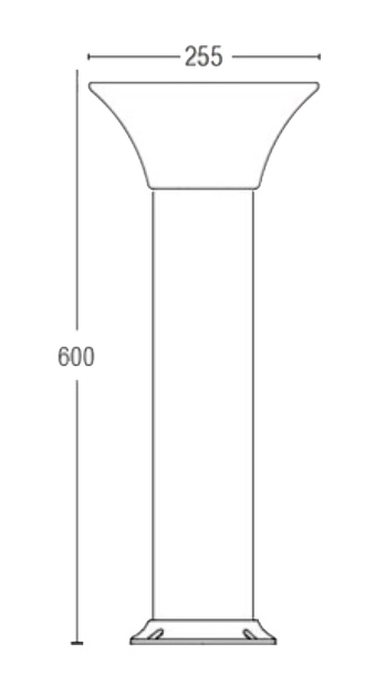 ARES Solar Bollard Light dimensions