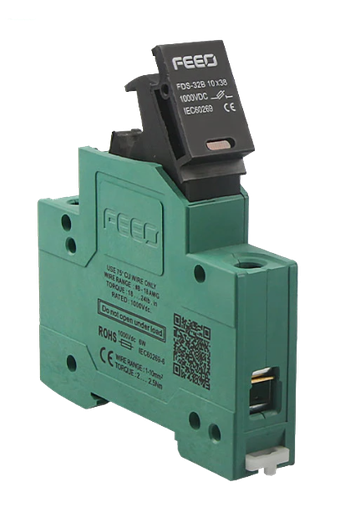 Din Rail Solar Fuse Holder Side View
