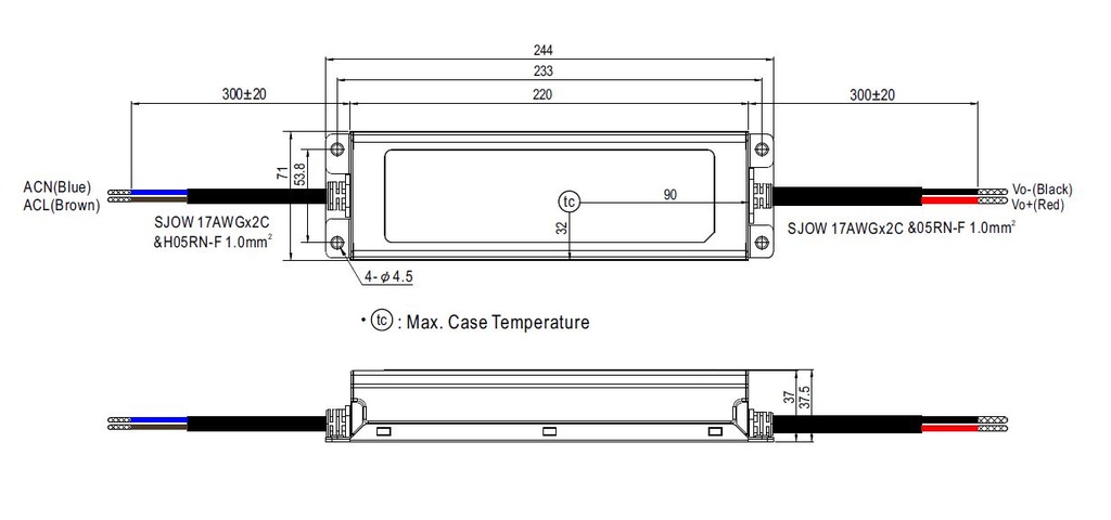 ELG Series 240W Dimensions