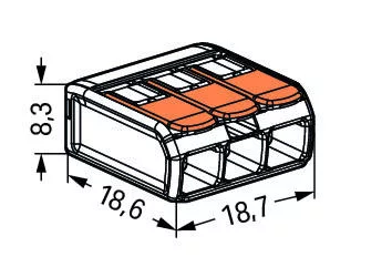 Wago (3 Way) Dimensions