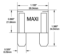 Blue Sea MAXI Blade Fuse Dimensions