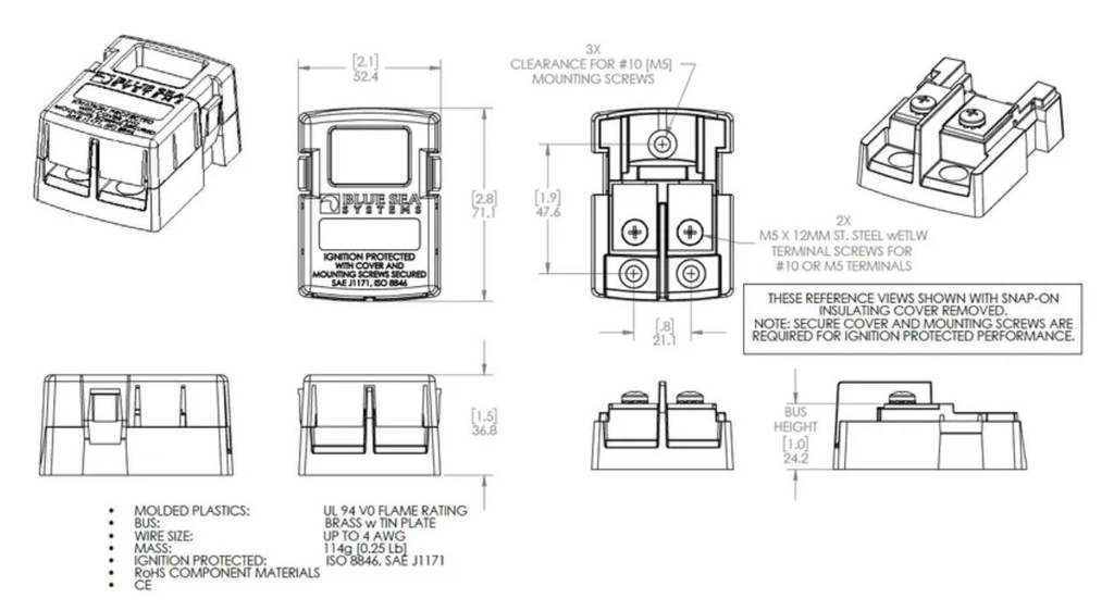 MAXI Fuse Block - Dimensions