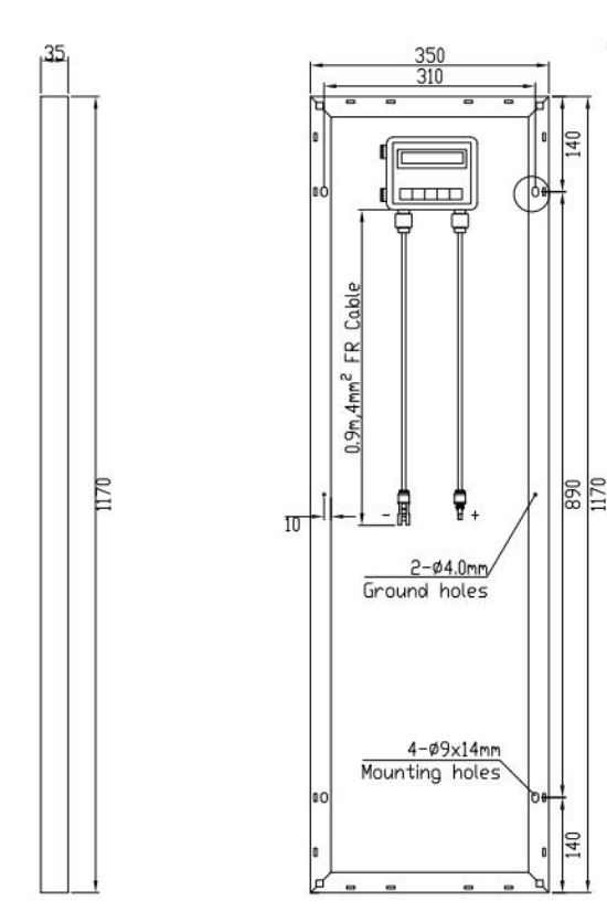 80W PERC MONO Dimensions