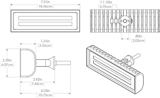 Maxillume2 Flood Light Dimensions