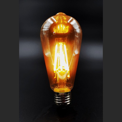 [E27-ST64-6W-FIL-WW-12V] Vintage LED Filament ST64 Bulb – E27, 12V / 24V DC