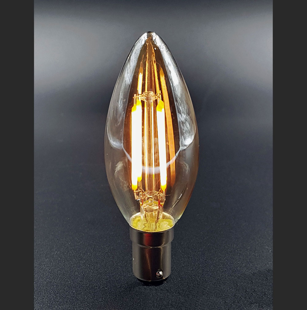 [B15-CAND-3W-FIL-WW-12V] Candle LED Filament - 3W, B15, 12/24vDC