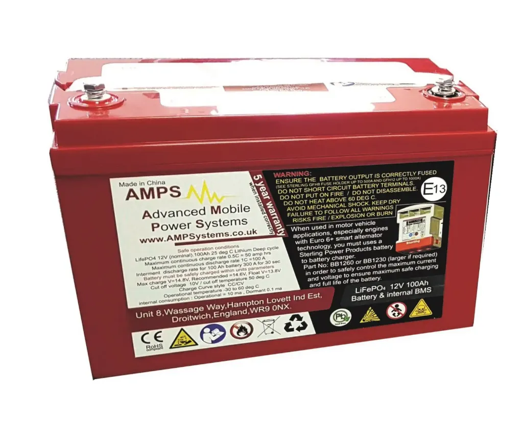 Sterling Power AMPS LiFePO4 100Ah 12V