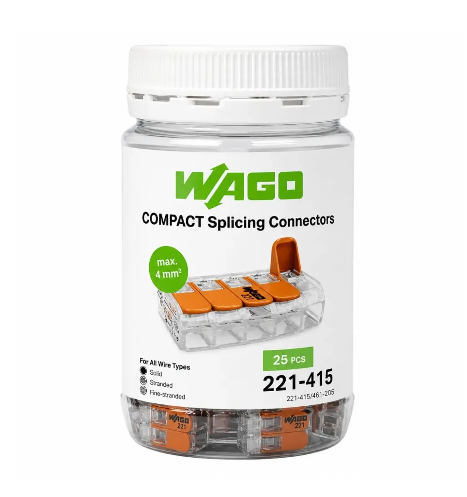 WAGO 221 Series 5-Way Splicing Connector – 4mm²