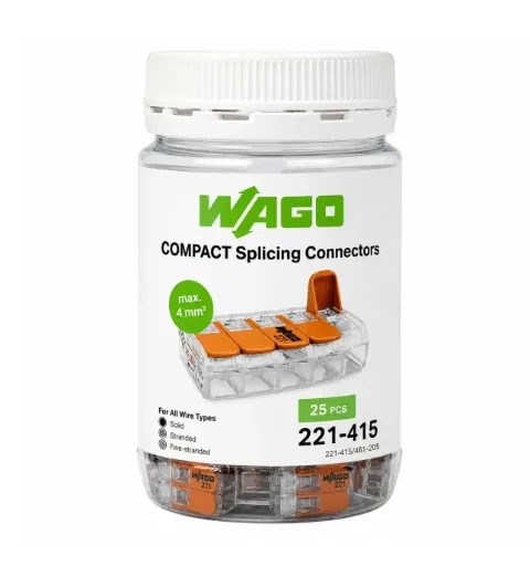 [WAGO221-415-JAR] WAGO 221 Series 5-Way Splicing Connector – 4mm²