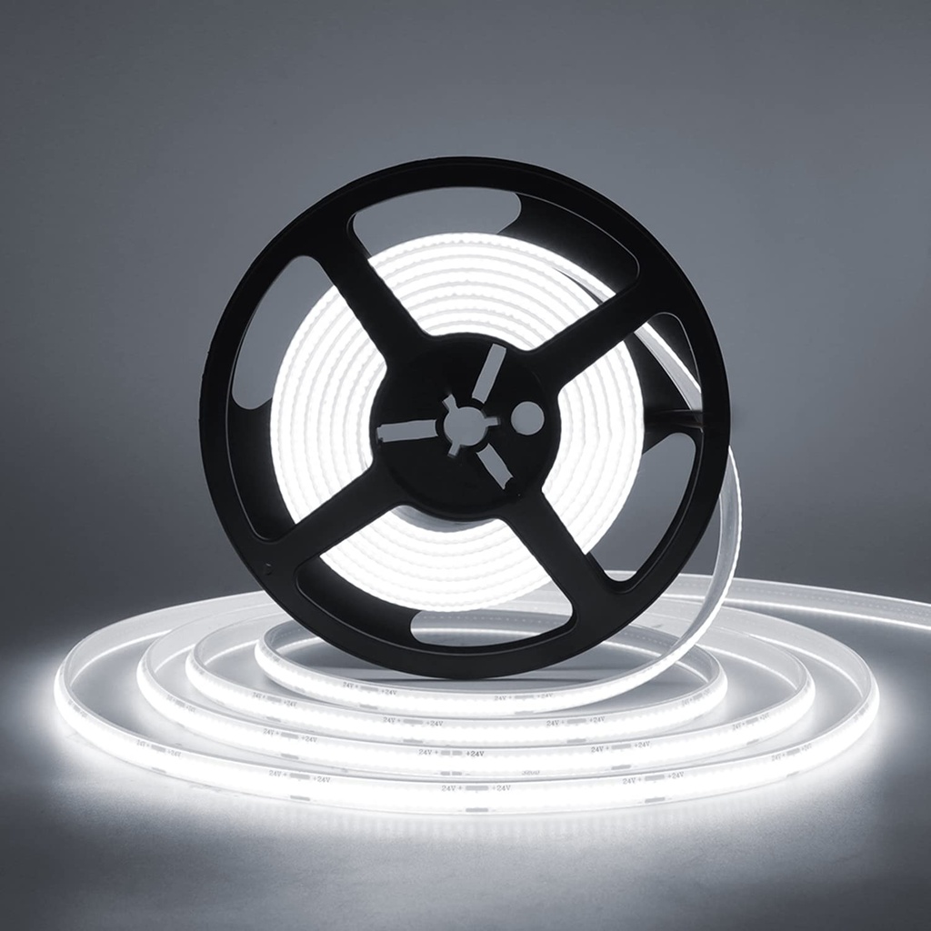 IP68 LED COB Strip Lighting, CCT5000K Pure White, 12vDC